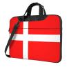 YYHWHJDE Denmark Danish Flag pattern Fashionable and ultra-thin shoulder laptop bag 13 inch Shockproof soft lining view 1
