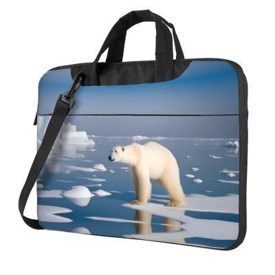 YYHWHJDE Polar Bear Ice pattern Fashionable and ultra-thin shoulder laptop bag 15.6 inch Shockproof soft lining