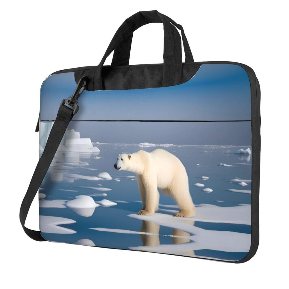 YYHWHJDE Polar Bear Ice pattern Fashionable and ultra-thin shoulder laptop bag 15.6 inch Shockproof soft lining