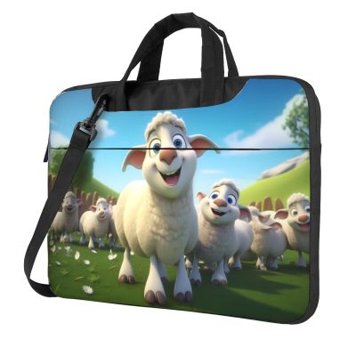 YYHWHJDE Cartoon lambs picture Fashionable and ultra-thin shoulder laptop bag 14 inch Shockproof soft lining