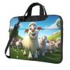 YYHWHJDE Cartoon lambs picture Fashionable and ultra-thin shoulder laptop bag 14 inch Shockproof soft lining view 1
