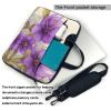 YYHWHJDE Beautiful purple flowers pattern Fashionable and ultra-thin shoulder laptop bag 13 inch Shockproof soft lining view 3
