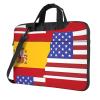 YYHWHJDE American Spain Flag picture Fashionable and ultra-thin shoulder laptop bag 15.6 inch Shockproof soft lining view 1