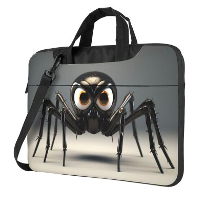 YYHWHJDE cartoon black spider picture Fashionable and ultra-thin shoulder laptop bag 14 inch Shockproof soft lining