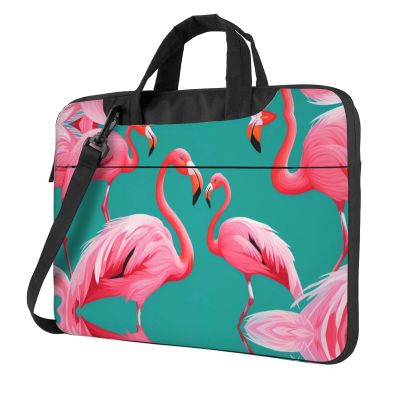YYHWHJDE Lovely Pink Flamingos pattern Fashionable and ultra-thin shoulder laptop bag 13 inch Shockproof soft lining