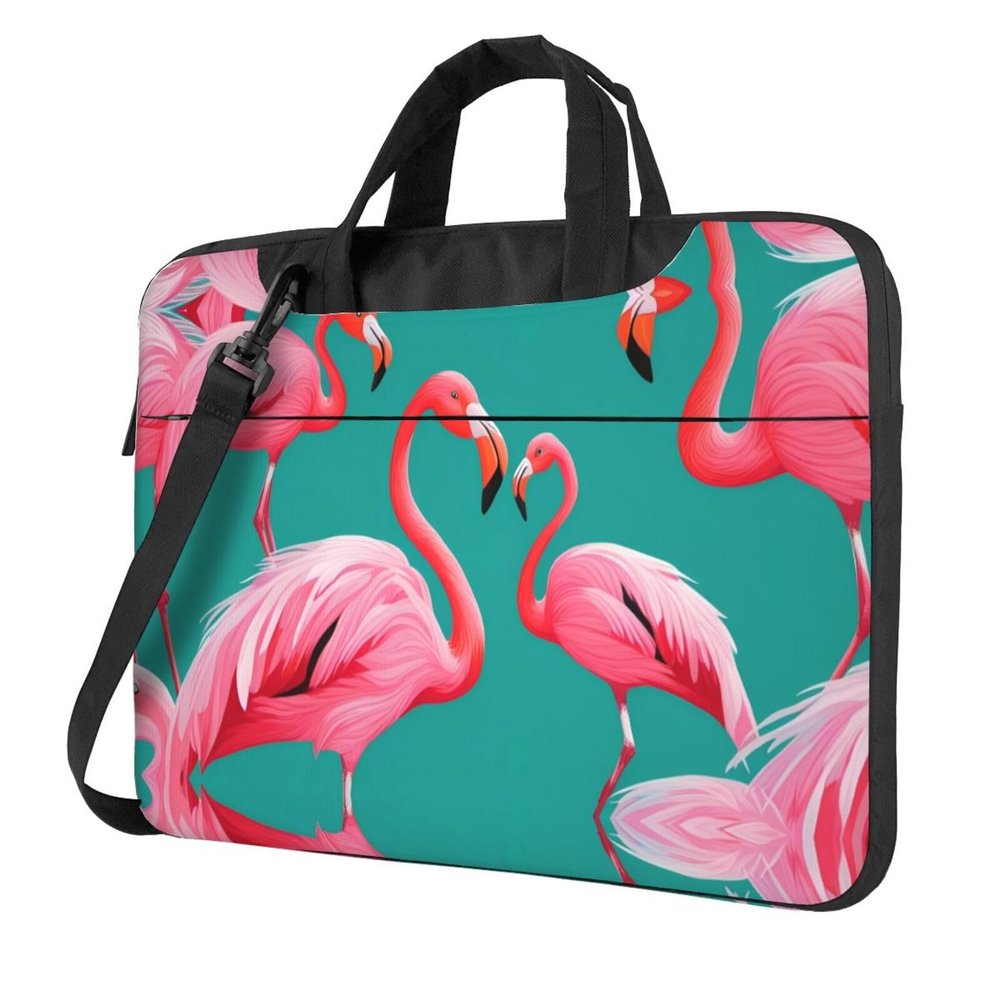 YYHWHJDE Lovely Pink Flamingos pattern Fashionable and ultra-thin shoulder laptop bag 13 inch Shockproof soft lining