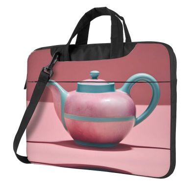 YYHWHJDE Pink Teapot pattern Fashionable and ultra-thin shoulder laptop bag 13 inch Shockproof soft lining