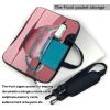 YYHWHJDE Pink Teapot pattern Fashionable and ultra-thin shoulder laptop bag 13 inch Shockproof soft lining view 3