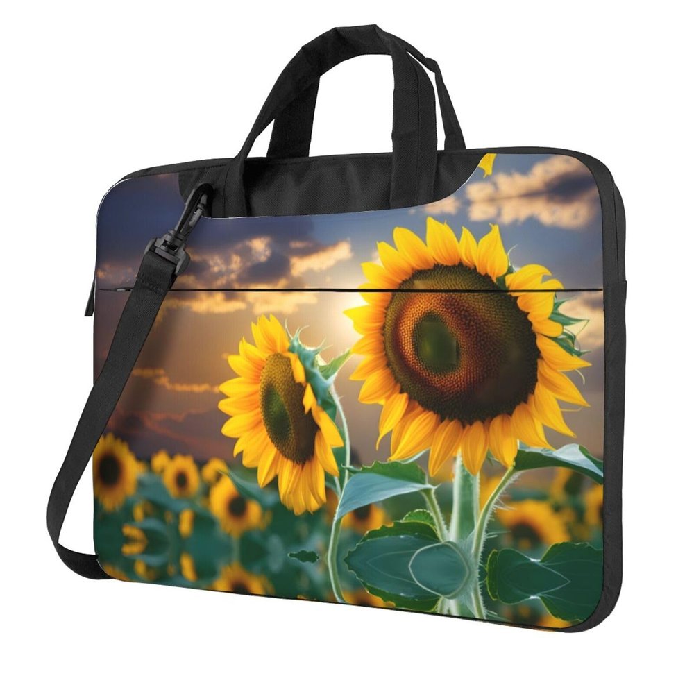 YYHWHJDE Beautiful sunflower pattern Fashionable and ultra-thin shoulder laptop bag 13 inch Shockproof soft lining
