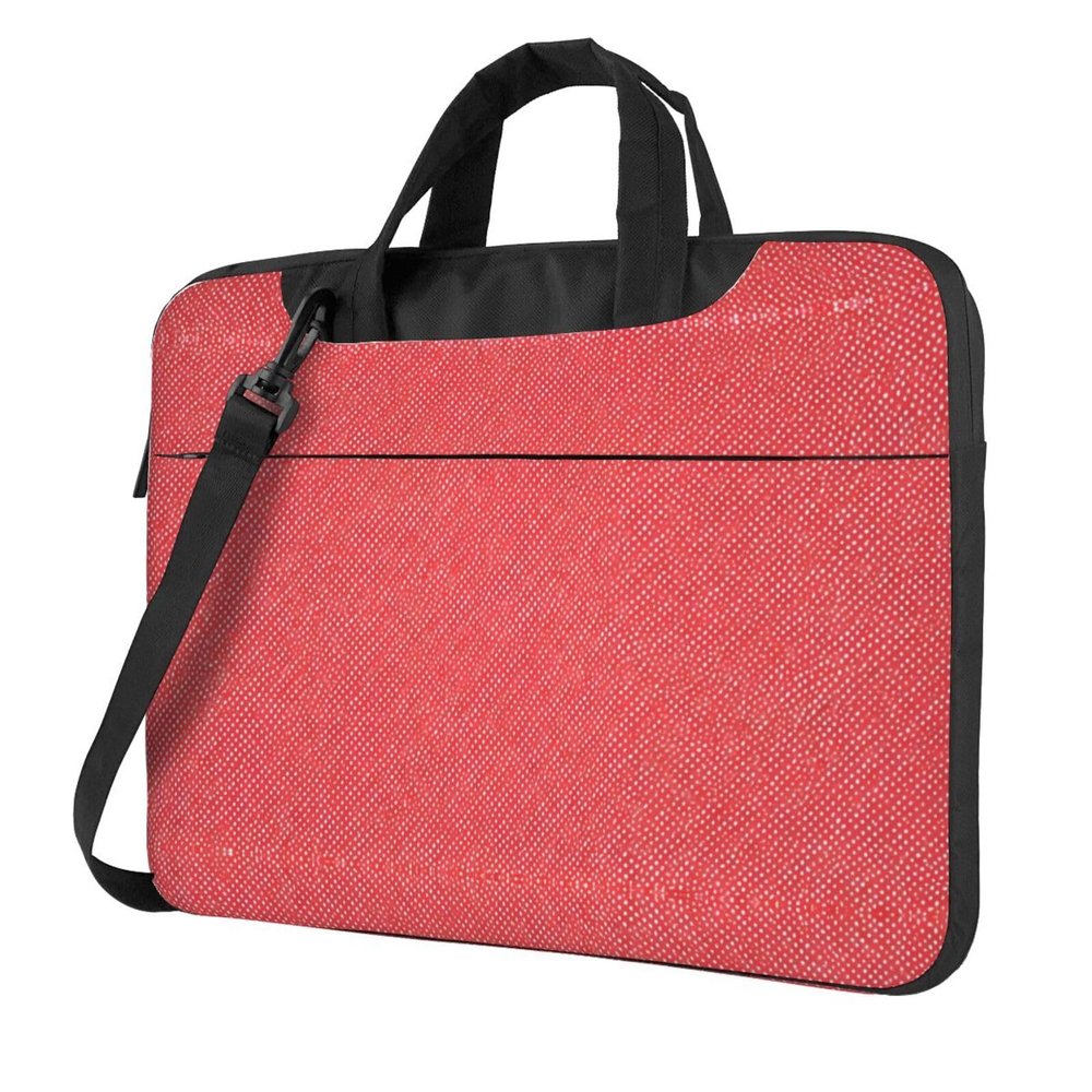 YYHWHJDE Red And White Polka Dots pattern Fashionable and ultra-thin shoulder laptop bag 13 inch Shockproof soft lining