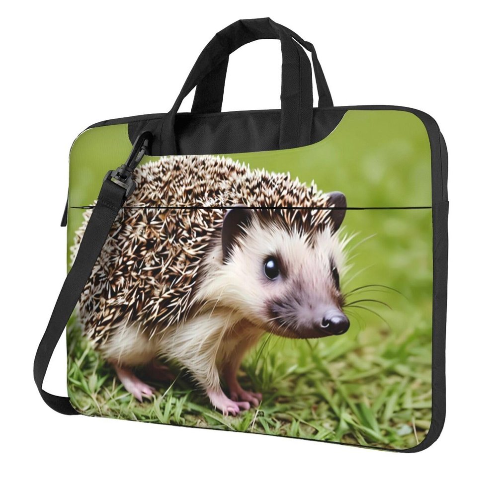 YYHWHJDE Hedgehog Polkadot pattern Fashionable and ultra-thin shoulder laptop bag 13 inch Shockproof soft lining