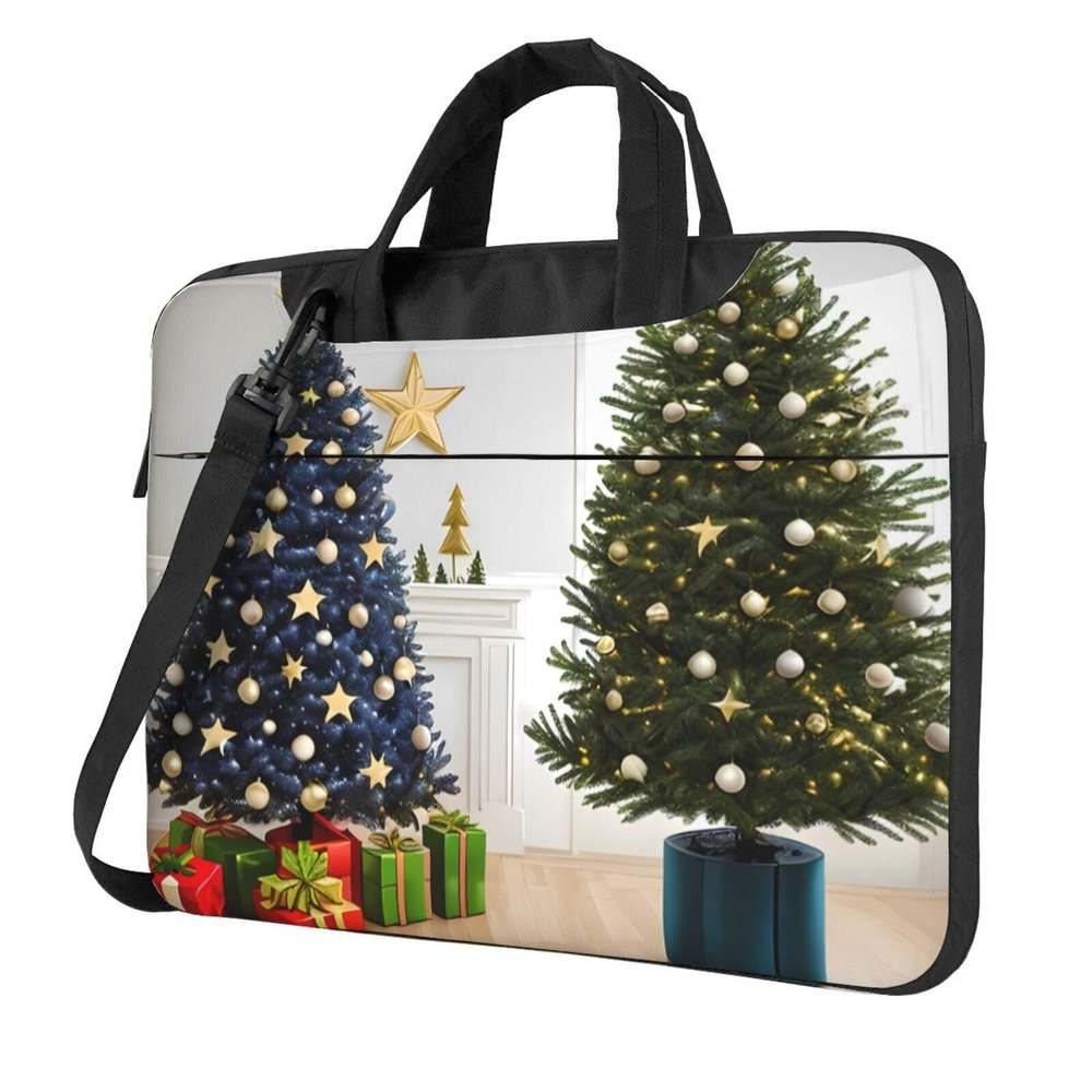 YYHWHJDE Star Christmas Tree pattern Fashionable and ultra-thin shoulder laptop bag 13 inch Shockproof soft lining