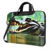 YYHWHJDE crocodile open mouth pattern Fashionable and ultra-thin shoulder laptop bag 13 inch Shockproof soft lining view 1