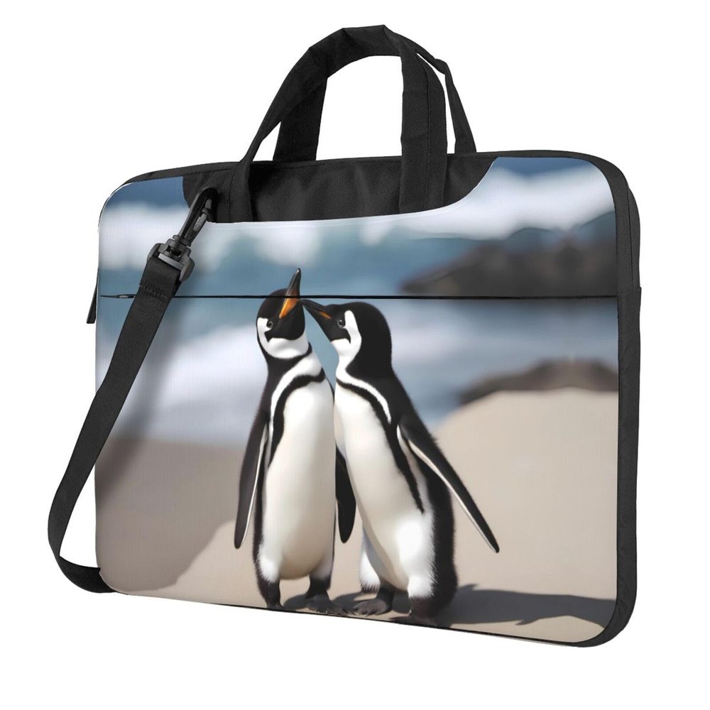 YYHWHJDE Cute Penguins Baby Taking Pictures pattern Fashionable and ultra-thin shoulder laptop bag 15.6 inch Shockproof soft lining