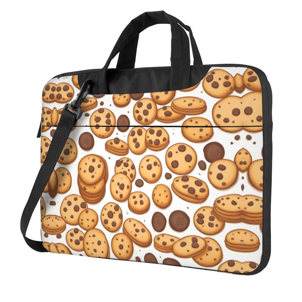 YYHWHJDE Cookies Food Chocolate Chip Biscuits pattern Fashionable and ultra-thin shoulder laptop bag 13 inch Shockproof soft lining