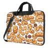 YYHWHJDE Cookies Food Chocolate Chip Biscuits pattern Fashionable and ultra-thin shoulder laptop bag 13 inch Shockproof soft lining view 1