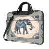 YYHWHJDE Stylish Boho Map Elephant pattern Fashionable and ultra-thin shoulder laptop bag 13 inch Shockproof soft lining view 1