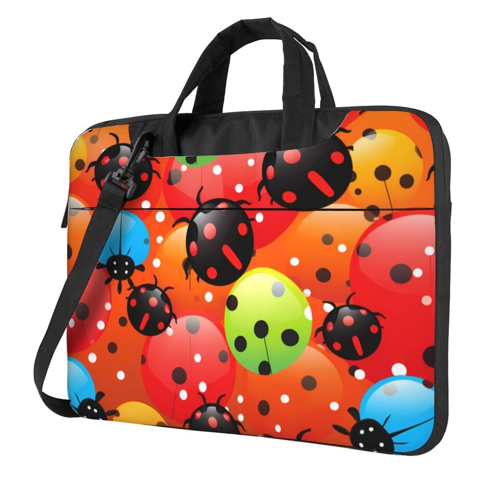 YYHWHJDE Ladybugs Cartoon Pattern picture Fashionable and ultra-thin shoulder laptop bag 14 inch Shockproof soft lining