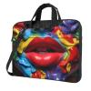 YYHWHJDE Colorful Lips picture Fashionable and ultra-thin shoulder laptop bag 13 inch Shockproof soft lining