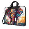 YYHWHJDE Colorful Elephant picture Fashionable and ultra-thin shoulder laptop bag 13 inch Shockproof soft lining view 1