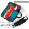 YYHWHJDE Japanese Pretty Red carp Fish pattern Fashionable and ultra-thin shoulder laptop bag 14 inch Shockproof soft lining view 3