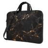 YYHWHJDE black marble texture gold picture Fashionable and ultra-thin shoulder laptop bag 13 inch Shockproof soft lining view 1