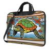YYHWHJDE Hawaiian Tapa Honu Turtle pattern Fashionable and ultra-thin shoulder laptop bag 13 inch Shockproof soft lining view 1