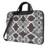 YYHWHJDE Quatrefoil Grey pattern Fashionable and ultra-thin shoulder laptop bag 14 inch Shockproof soft lining view 1