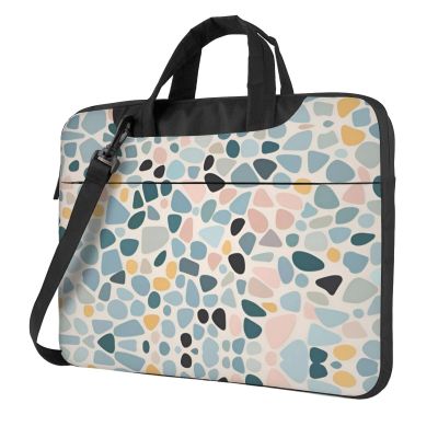YYHWHJDE Terrazzo Marble Pastel pattern Fashionable and ultra-thin shoulder laptop bag 13 inch Shockproof soft lining