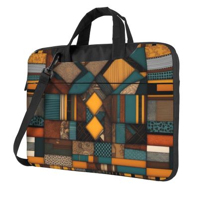 YYHWHJDE African Style Patchwork pattern Fashionable and ultra-thin shoulder laptop bag 15.6 inch Shockproof soft lining