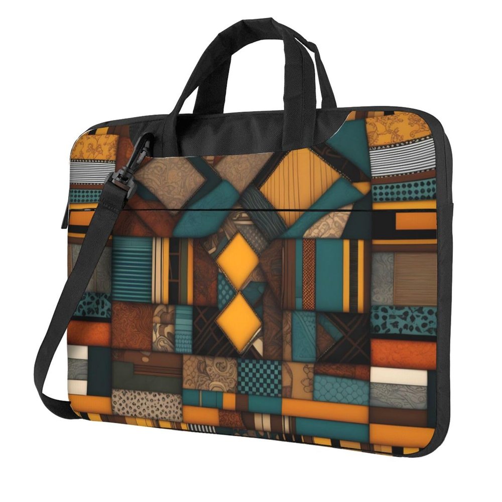 YYHWHJDE African Style Patchwork pattern Fashionable and ultra-thin shoulder laptop bag 15.6 inch Shockproof soft lining
