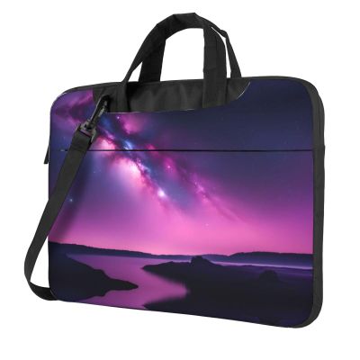 YYHWHJDE Purple Star Sky pattern Fashionable and ultra-thin shoulder laptop bag 13 inch Shockproof soft lining