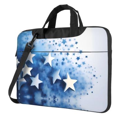 YYHWHJDE Blue Shining Stars pattern Fashionable and ultra-thin shoulder laptop bag 13 inch Shockproof soft lining