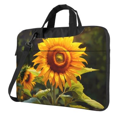 YYHWHJDE Beautiful sunflower picture Fashionable and ultra-thin shoulder laptop bag 13 inch Shockproof soft lining