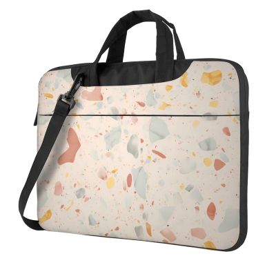 YYHWHJDE Terrazzo Marble Pastel picture Fashionable and ultra-thin shoulder laptop bag 13 inch Shockproof soft lining
