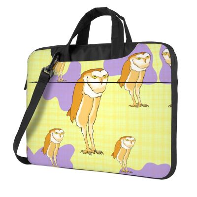 YYHWHJDE Standing Owl pattern Fashionable and ultra-thin shoulder laptop bag 14 inch Shockproof soft lining