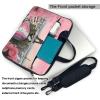 YYHWHJDE Eiffel Tower pink flower pattern Fashionable and ultra-thin shoulder laptop bag 14 inch Shockproof soft lining view 3