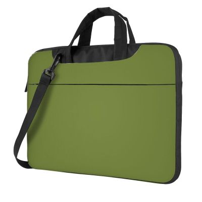 YYHWHJDE Solid dark green pattern Fashionable and ultra-thin shoulder laptop bag 15.6 inch Shockproof soft lining