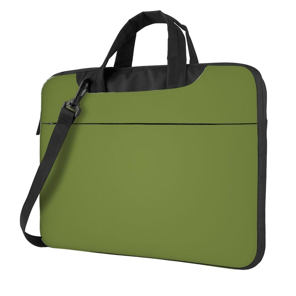 YYHWHJDE Solid dark green pattern Fashionable and ultra-thin shoulder laptop bag 15.6 inch Shockproof soft lining