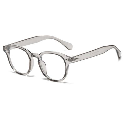 NIDOVIX Retro Round Blue Light Blocking Glasses for Men Women, Vintage Frame Non-prescription Computer Reading Eyeglasses (Transparent Grey)