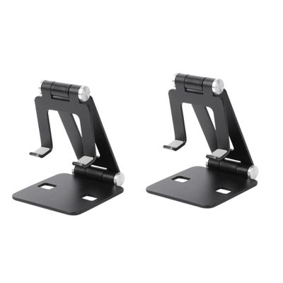 HOMSFOU 2pcs Folding Tablet Stand Cell Phone Holder for Desk Phone Stand Charging Jack