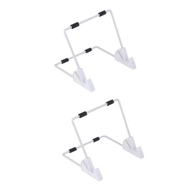 Hemoton 2pcs Aluminum Tablet Mount Holder Stand Hands Desktop Bracket for Tablets Vertical Horizontal Use Design for Gaming Video Watching and Reading White