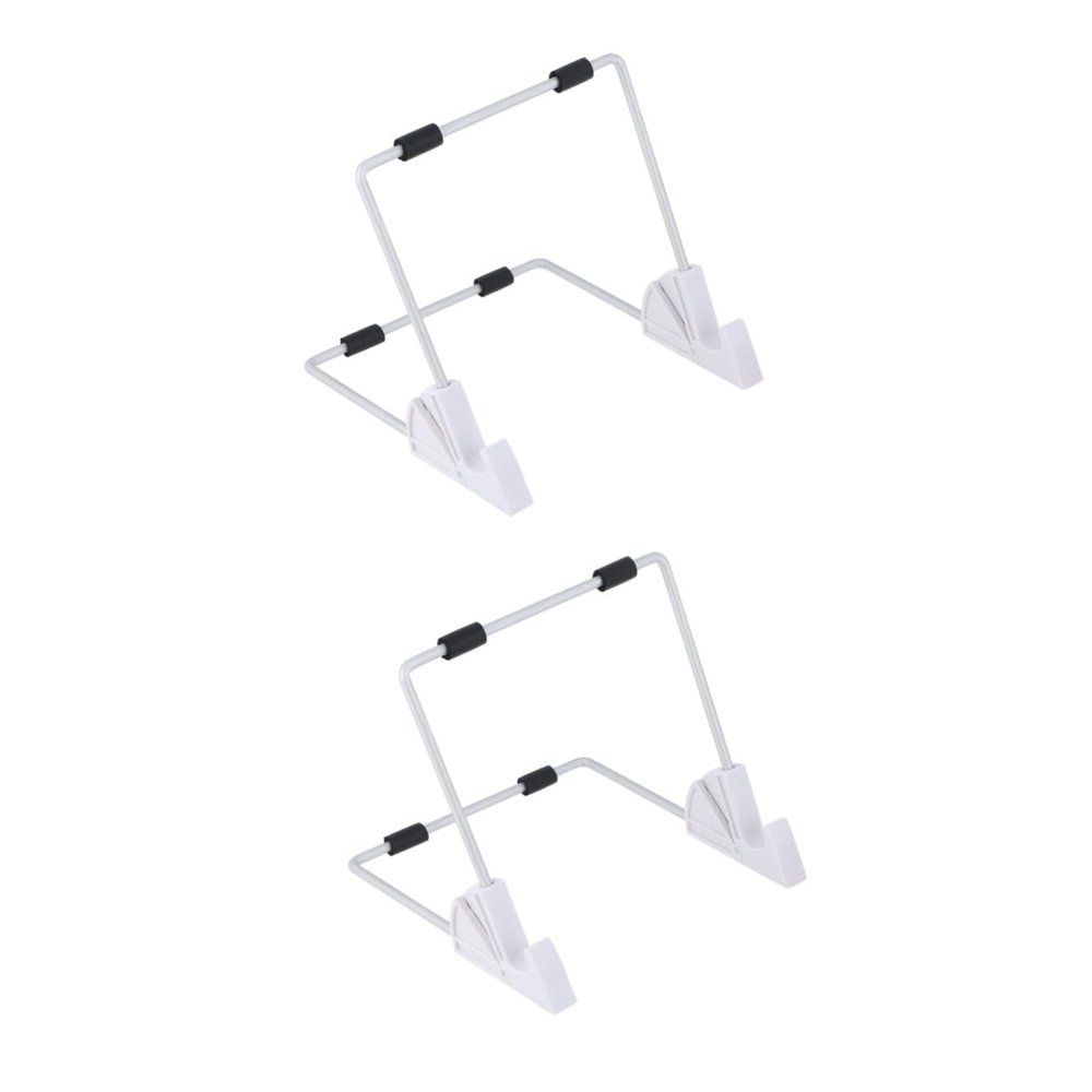 Hemoton 2pcs Aluminum Tablet Mount Holder Stand Hands Desktop Bracket for Tablets Vertical Horizontal Use Design for Gaming Video Watching and Reading White