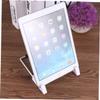 Hemoton 2pcs Aluminum Tablet Mount Holder Stand Hands Desktop Bracket for Tablets Vertical Horizontal Use Design for Gaming Video Watching and Reading White view 4