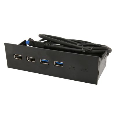 Heayzoki 5.25in Front Panel USB C Hub, USB2.0 2 USB3.0 High Speed Transmission 5.25in Computer Expansion Board 4 Ports, Heayzoki12ahcdmgr5