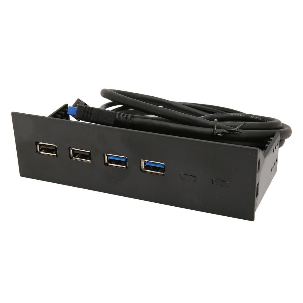 Heayzoki 5.25in Front Panel USB C Hub, USB2.0 2 USB3.0 High Speed Transmission 5.25in Computer Expansion Board 4 Ports, Heayzoki12ahcdmgr5