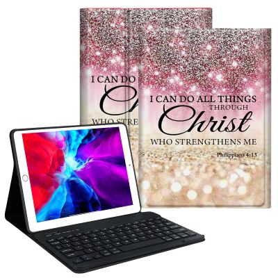 FUYOCWE Keyboard Case for Amazon Fire HD 10 Tablet Case (13th/11th Generation,2023/2021,10.1"),Slim Adjustable Stand Cover with Detachable Wireless Keyboard-I can do All Things Through Christ