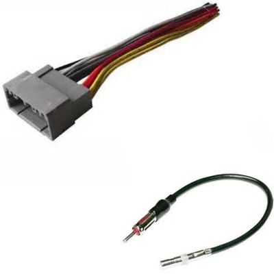 Car Stereo Wire Harness and Antenna Adapter -Made for Jeep: 2002-2004 Grand Cherokee, 2003-2006 Wrangler -No Factory External Amp Vehicles