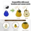 BORKUANA Leather Keychain Holder Case Compatible with Apple AirTag, Cute Protective Air Tag Cover with Keychain Ring, Anti-Scratch Finder GPS Tracker Case for Wallet Keys(Yellow pear) view 4
