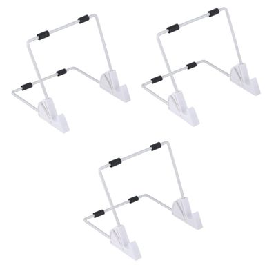 jojofuny 3pcs Tablet Stand Holder Aluminum Lazy Desktop Bracket for Tablets Height and Angle for Hands Viewing Compatible Flat Devices White